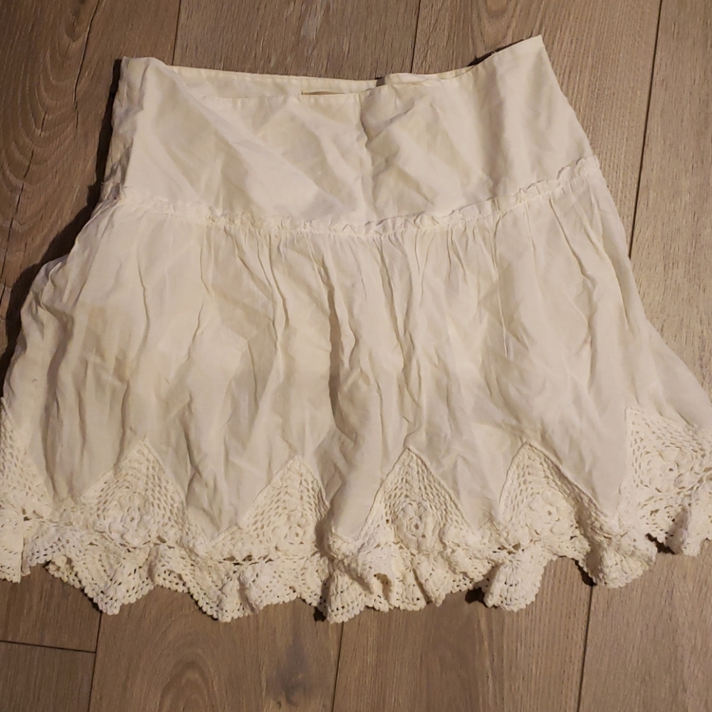 White mini skirt